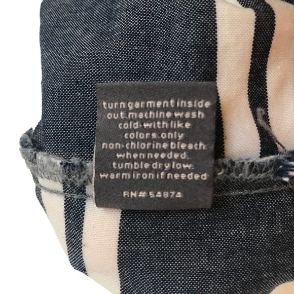 The Limited Denim Blue White Stripe off shoulder 3/4 sleeve Womens top sz small - Picture 6 of 11